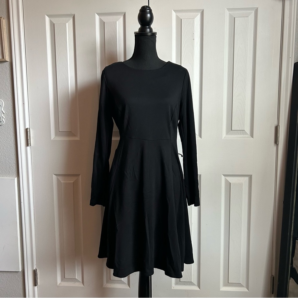 M&S Collection black long sleeve circle dress